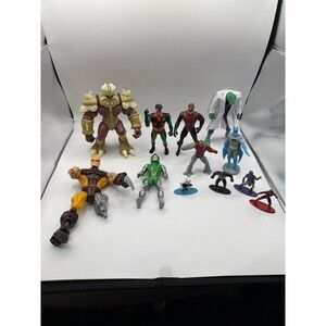 VTG DC Marvel TMNT Figure Lot 12 – Batman 2 Robin Doom Lizard Savanti + Minis